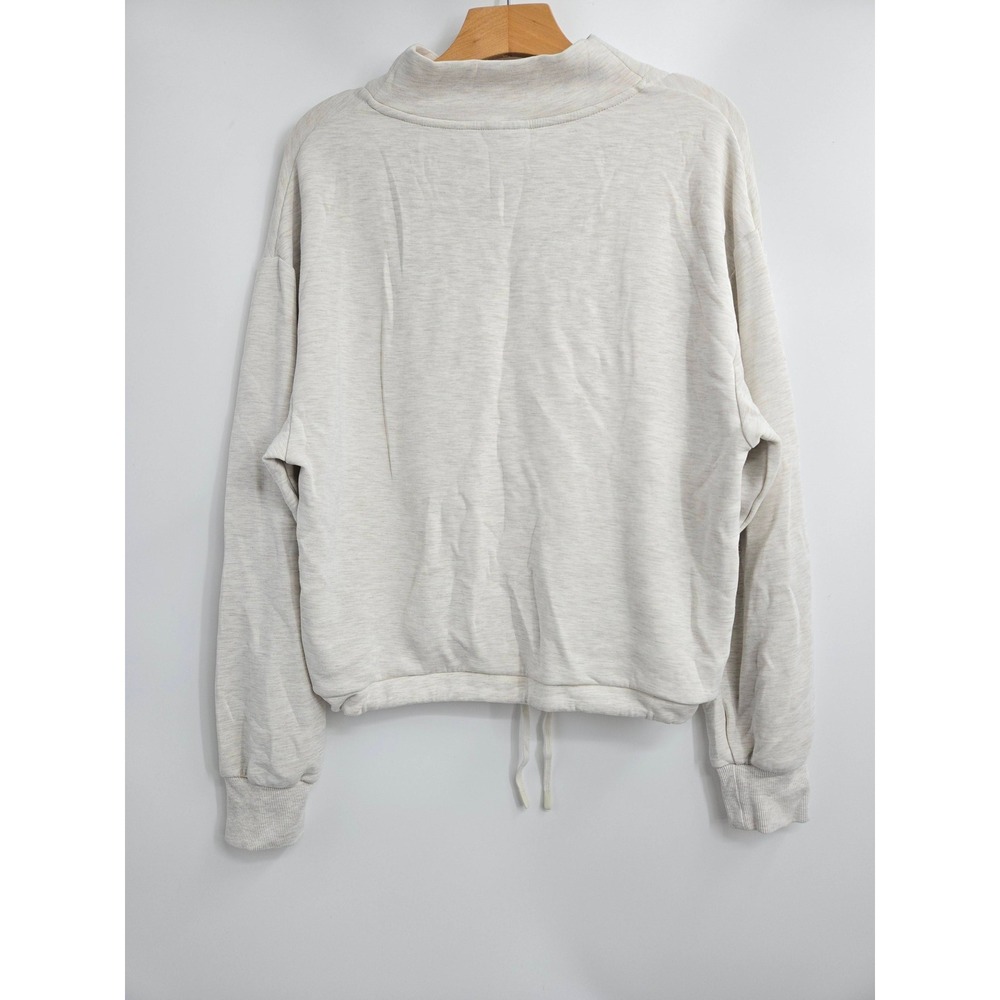 Varley Betsy Sweatshirt Oatmeal Heather Cowl Neck Drawstring Hem Medium - Picture 11 of 14